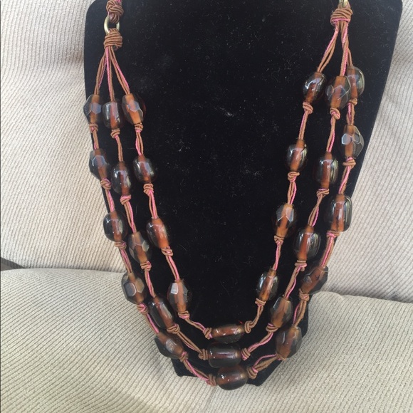Sigrid Olsen multi layers knotted brown necklace - Picture 5 of 6